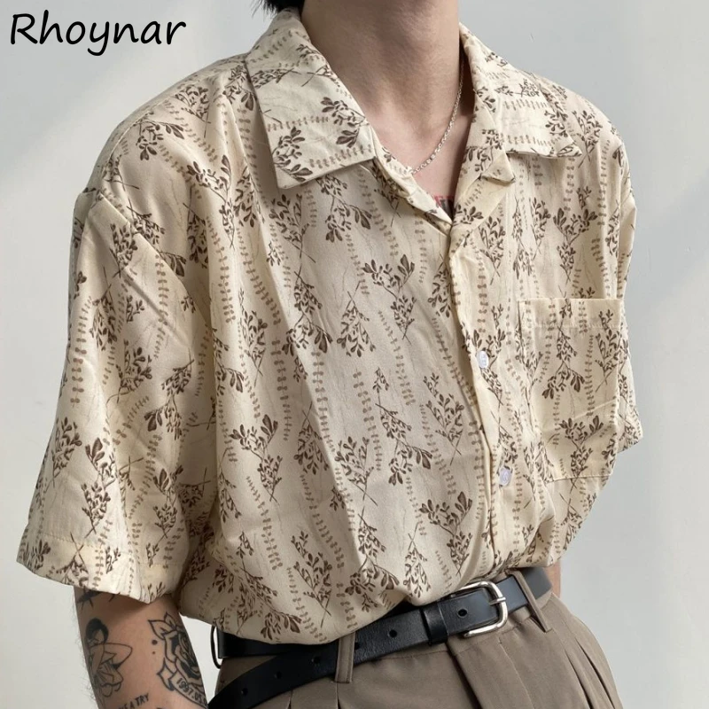 Women Shirts Summer Retro Hong Kong Style Chic Half Sleeve Notched Elegant Casual Streetwear Print Pockets Female Baggy Fashion