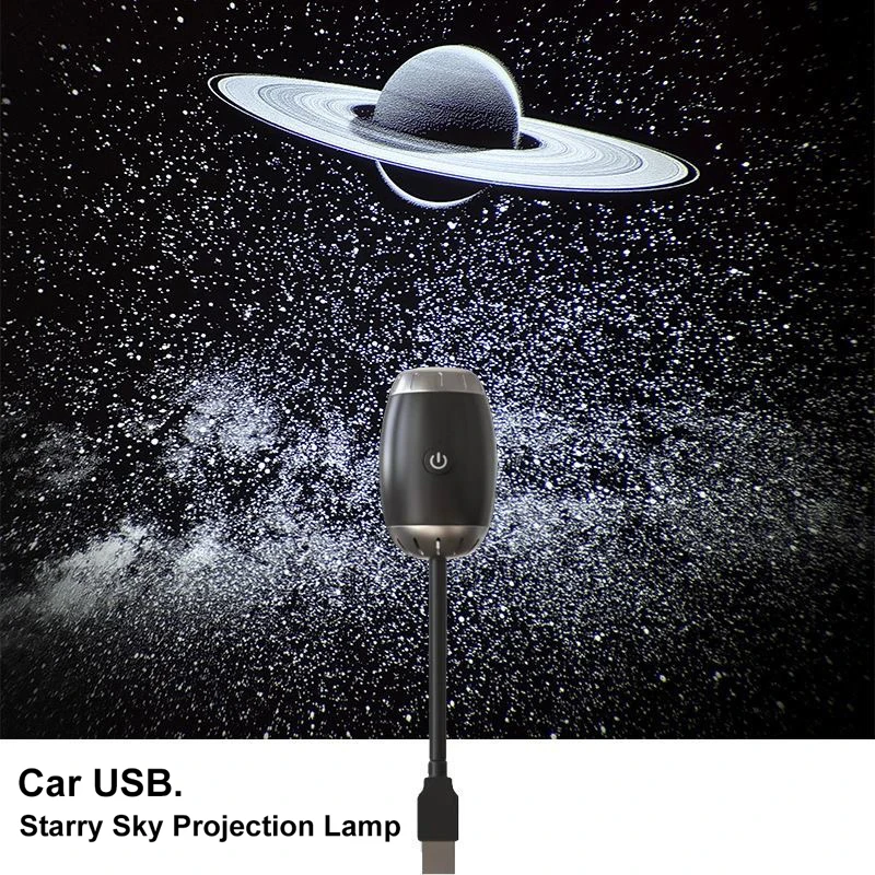 

Romantic LED Starry Sky Night Light USB Powered Saturn Galaxy Projector Lamp for Car Roof Party Room Ceiling Decor Plug and Play