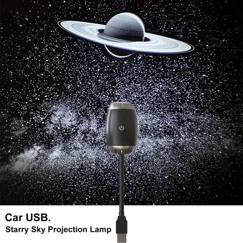 Imagen 1 del producto Luz LED nocturna de cielo estrellado romántica, lámpara de proyector de galaxia Saturn alimentada por USB para techo de coche, decoración de techo de habitación de fiesta, Plug and Play