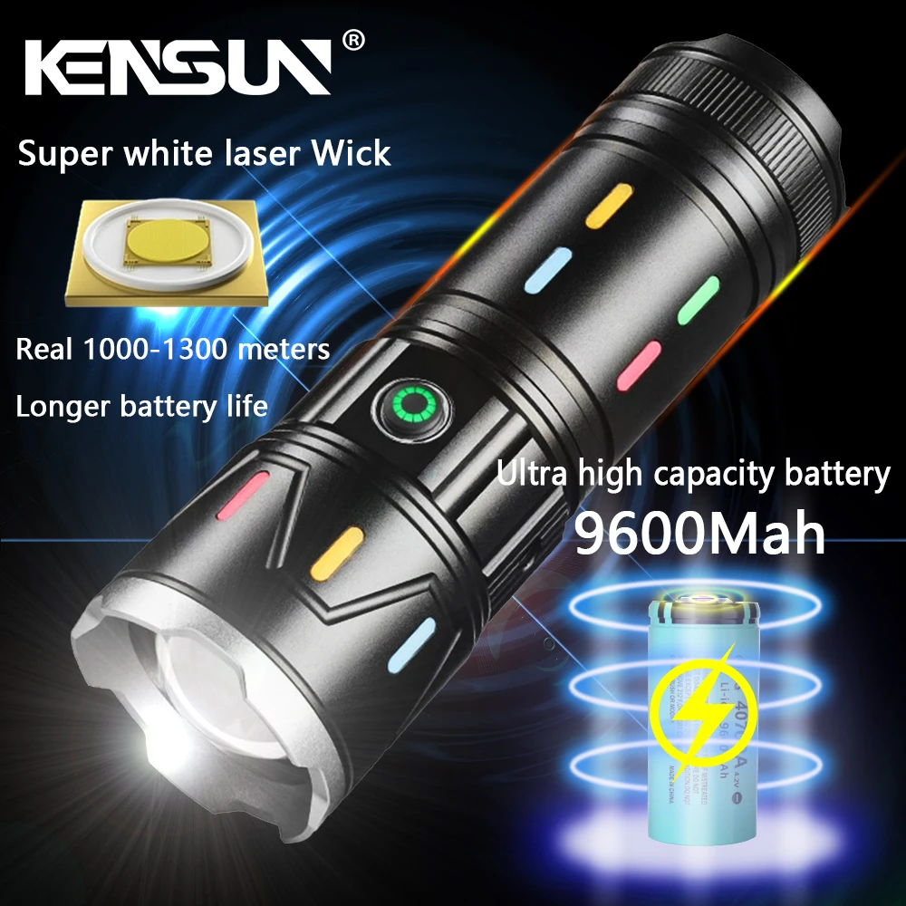 High Power Flashlight Super Large Capacity Battery Long Range Led Lantern Powerful USB Rechargeable Torch For emergency lighting