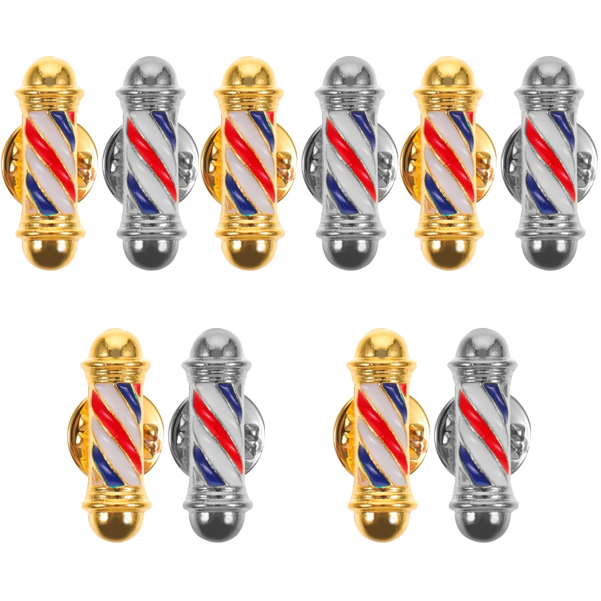 

5 Pieces Turning Light Brooch for Sweater Fabric Pin Boutonniere Men Clothes Creative Lapel Safety Alloy Decorative