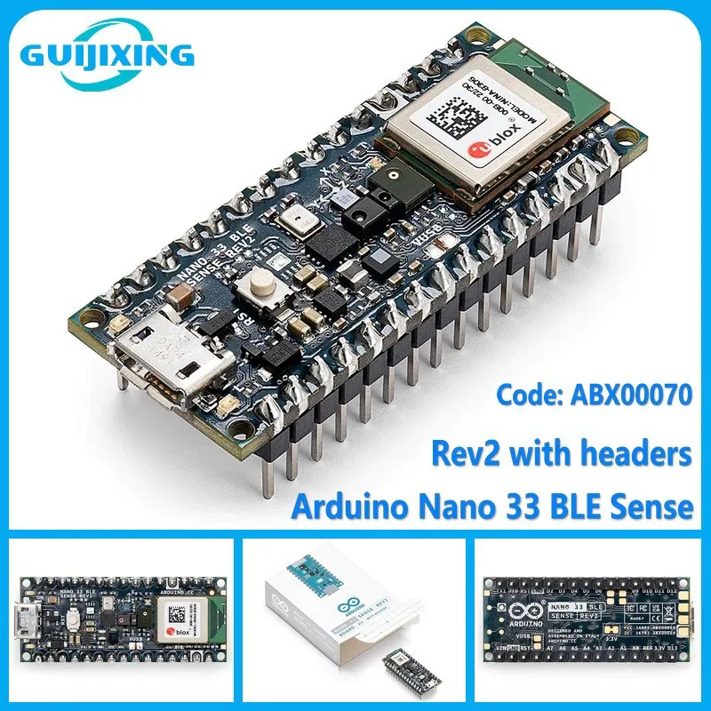 

Arduino Nano 33 BLE Sense Rev2 with headers ABX00070 3.3V AI