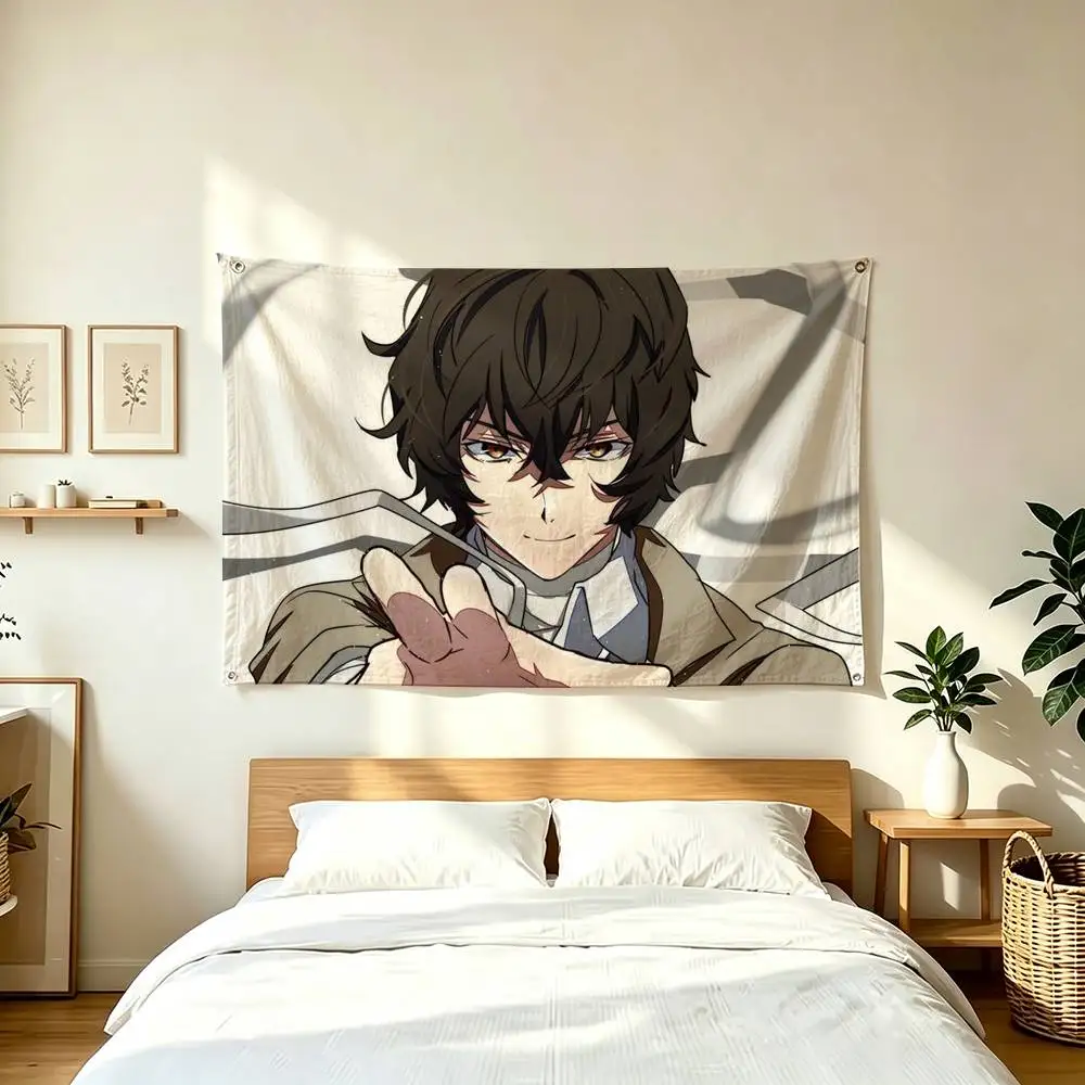 O-Osamu D-Dazai Bungo Stray Dogs  Flags for Bedrooms Home Decor Items Outdoor Decors Garage Decoration Flaga