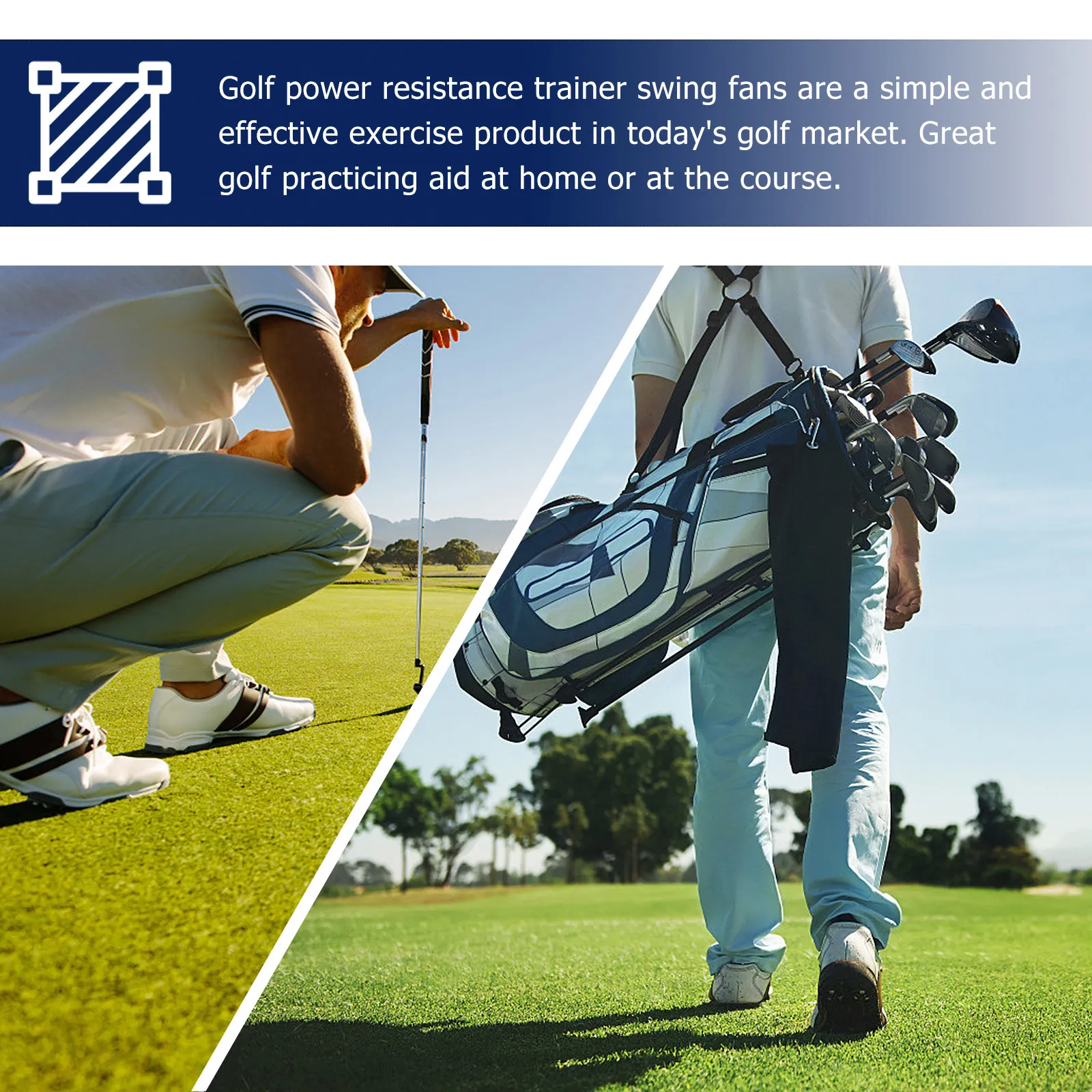 

Power Resistance Trainer Swing Fan Pinwheel Practice Aid Warm-Up Golf Swing Grip Training Accessory for Left and Right Hand