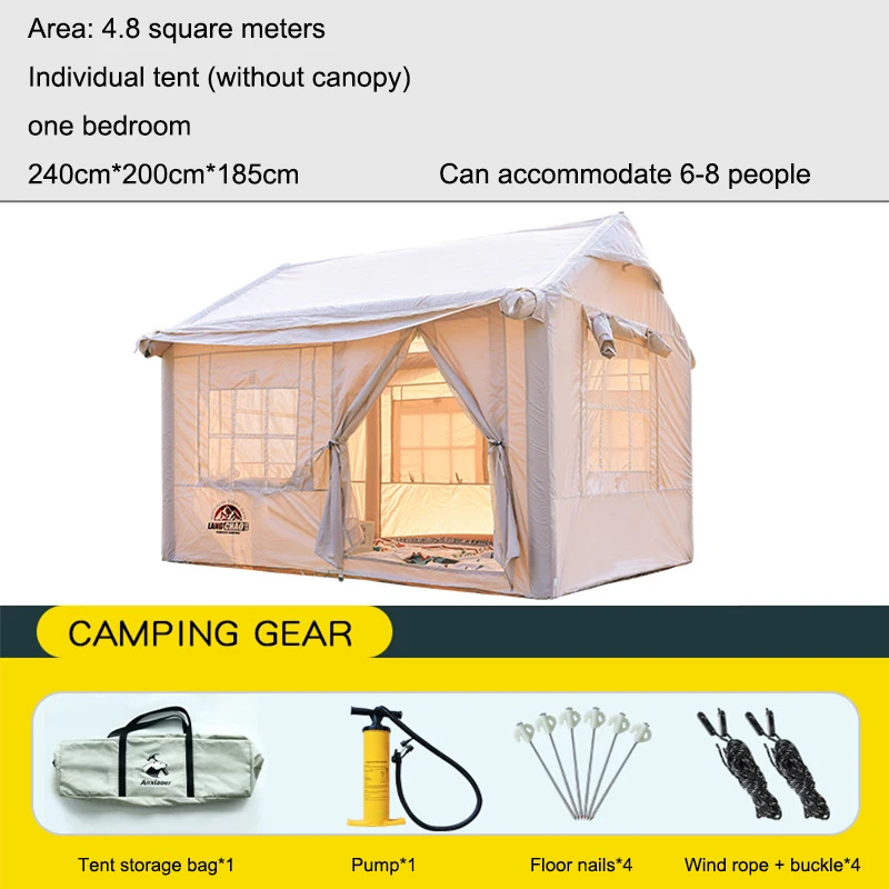 Inflatable tent canopy integrated outdoor outdoor construction-free portable folding camping rainproof thickened cabin camping