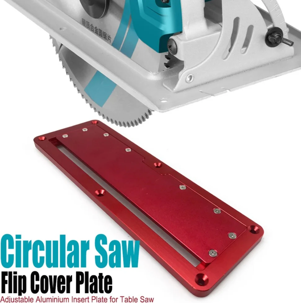 

Flip Cover Plate for Electric Circular Saw, Adjustable Aluminum Insert Plate to Convert to Table Saw Tool