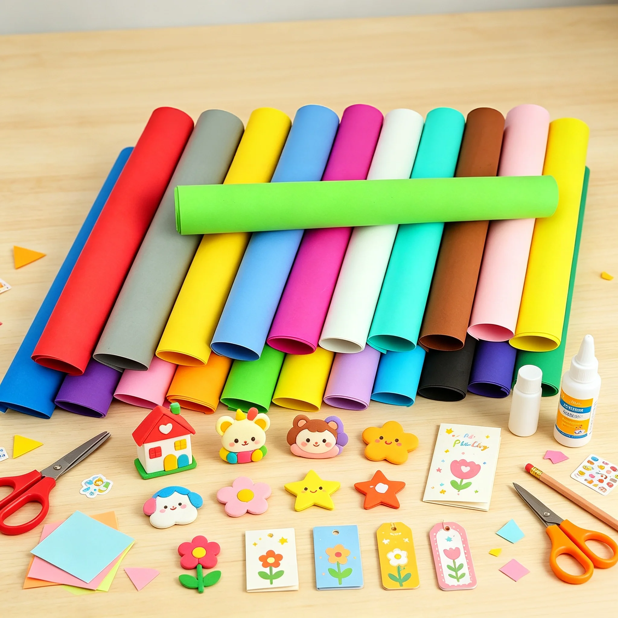 Art Craft For Kindergarten - 10 arkuszy wielokolorowego papieru z pianki