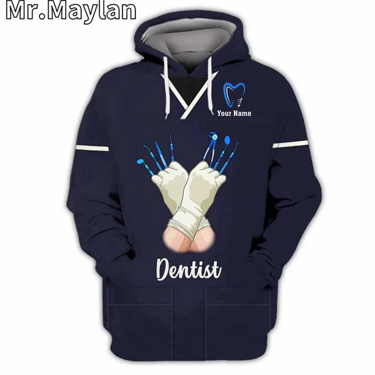 

Custom Dentist Pattern Dental Clinic Uniform 3D Hoodie Men/Women Pullover Sweatshirt Hooded Jersey Tracksuit Outwear Coat A-933