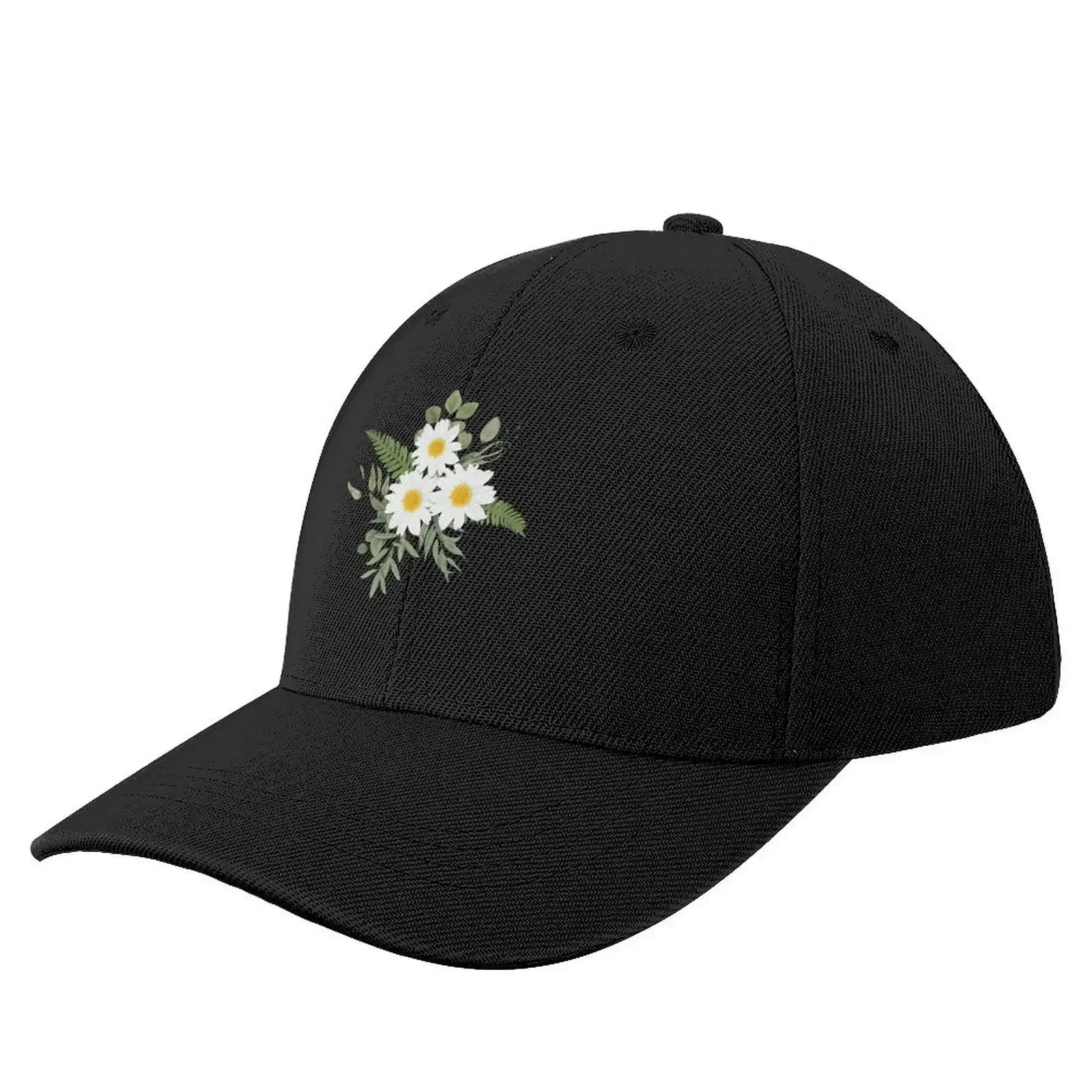 

Painted Сhamomile Bouquet Baseball Cap Designer Hat Golf Cap Golf Hat Women Caps Men's