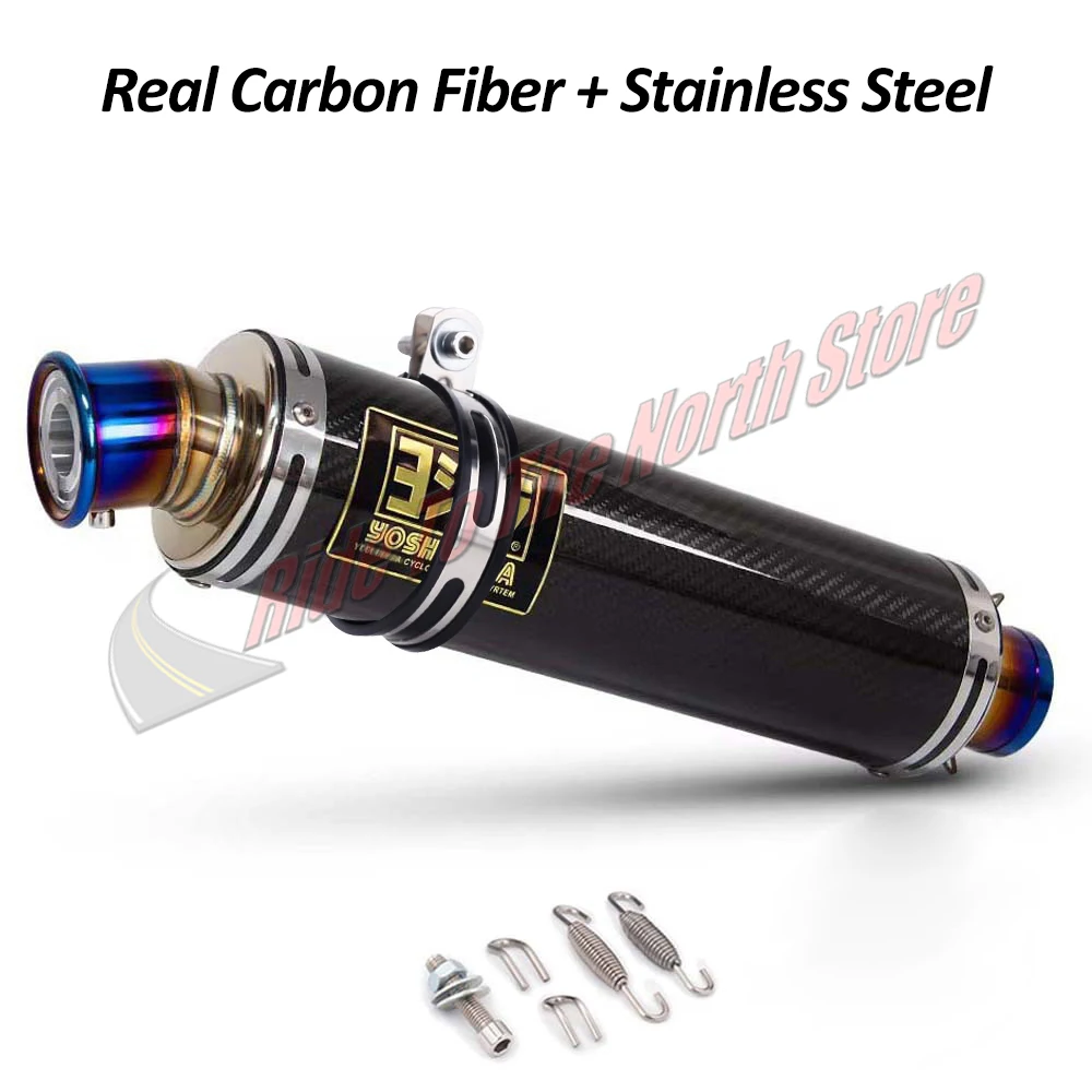 51MM Inlet Universal Longer Yoshi Motorcycle Exhaust Muffler Escape for Z900 R3 CBR650 S1000RR ETC Slip on Tail Pipe Modified view 3