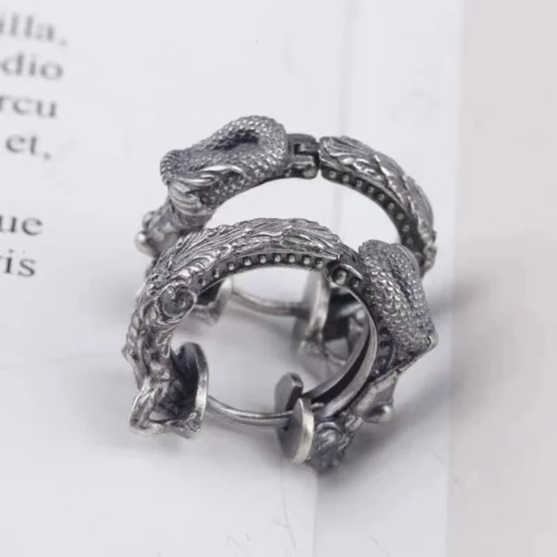 الرجعية نبتون بوسيدون حورية البحر غير المتماثلة أقراط النساء الرجال زوجين الرجعية أسطورة الاتجاه هيبوالرجينيك أقراط #4