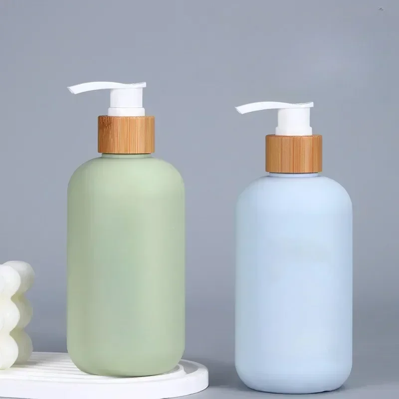 Avocado Travel Bottling Empty Lotion Bottle with Bamboo Pump Shampoo Shower Gel Body Wash Bathroom Soap Dispenser Bottles