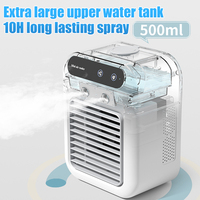 Mini Air Conditioner Fan Rechargeable Water Cooling Fan USB Spray Desktop Cold Fan Air Conditioning Cooler for Office Home