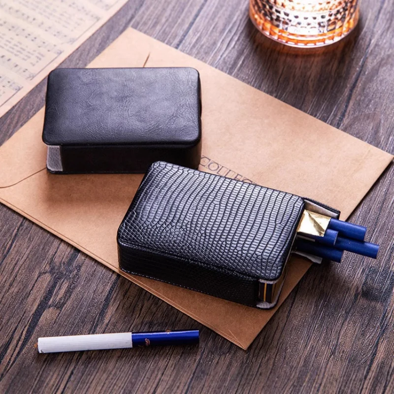Men's Lizard Pattern Soft Pack Cigarette Box Anti-Pressure 20 Pack Designated Cigarette Holder for Comfortable Smoking