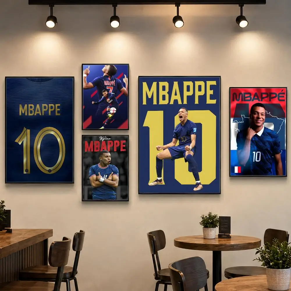 Football K-Kylian Mbappe Poster PP Paper Decorative Wall Art for Living RoomsBedrooms Bars Cafes Stylish Home Decor Gift