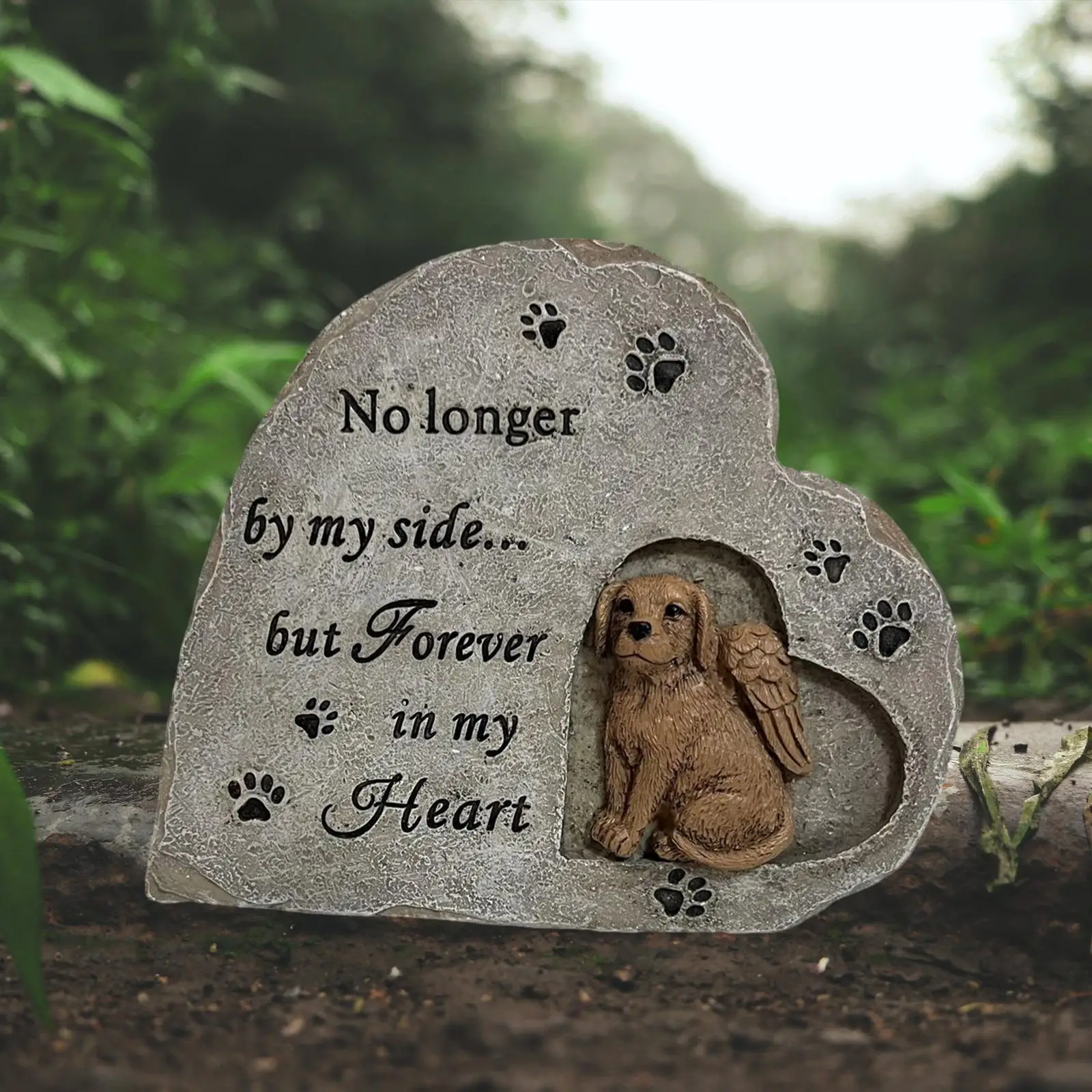 Dog Dog Memorial Stone Dog Marker Grave Paw Print Decorations Resin Final