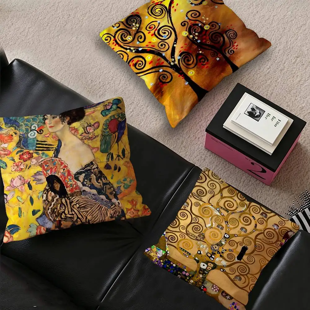 Classic Gustav Klimt Artwork Pillow Anime Pillow Sofa Bed Head Pillow Cover Cushion Cover 45x45 cm Fashion