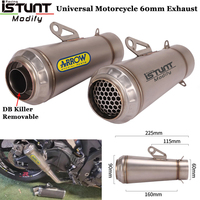 Universal 60mm Motorcycle ARROW Exhaust Escape Pipe Tail Muffler DB Killer Motocross Silencer For ER6N Z900 CBR650R KTM DUKE 390