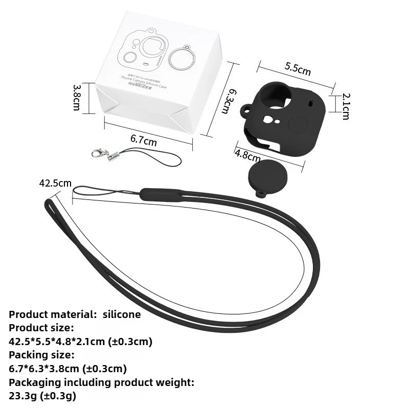 

Soft Silicone Cover For Insta 360 Go Ultra Body Silicone Case Lens Accessories Protective Cover Thumb Camera Anti-drop Case