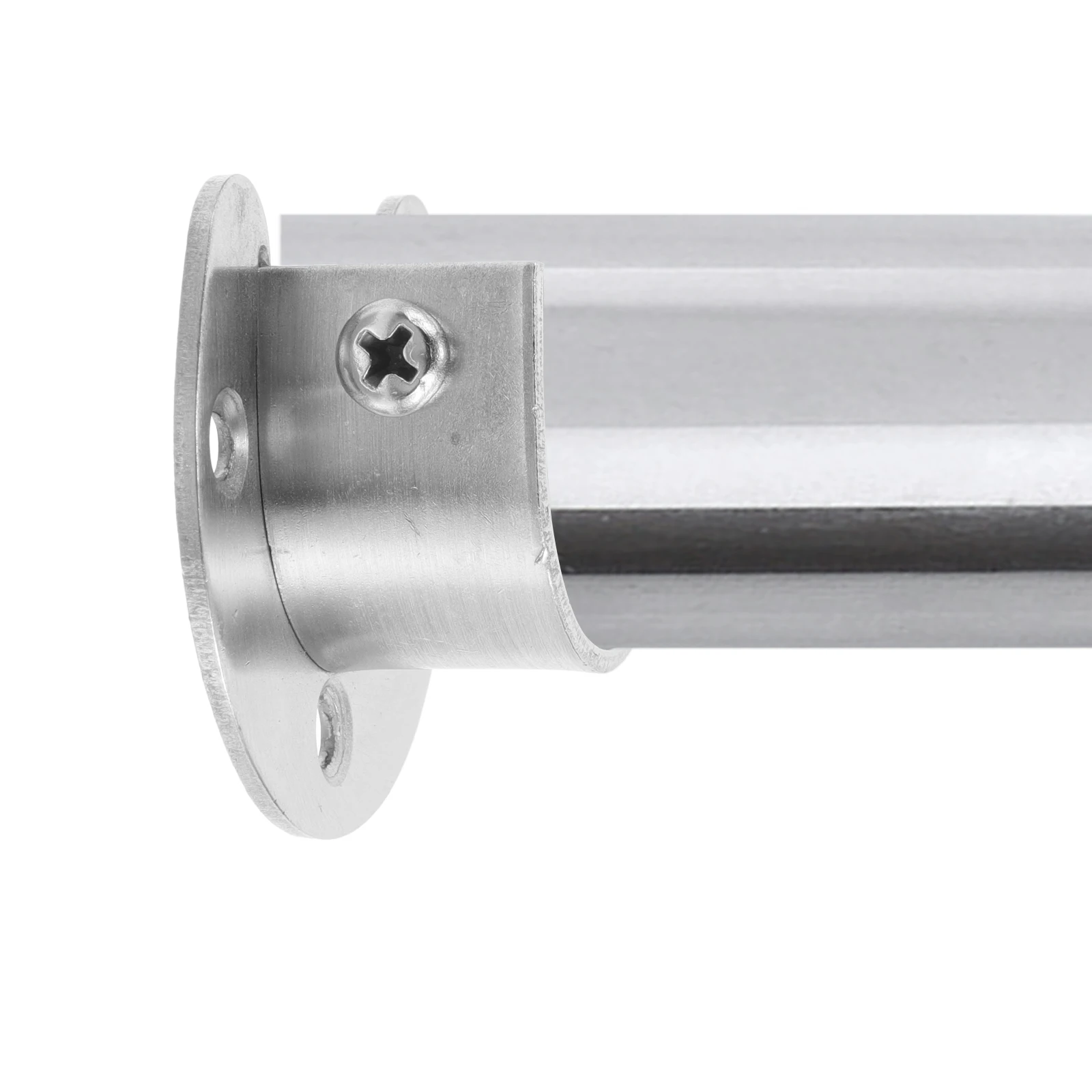 

Stainless Steel Flange Seat Adhesive Shower Curtain Rod Holder Silver Closet Hanger