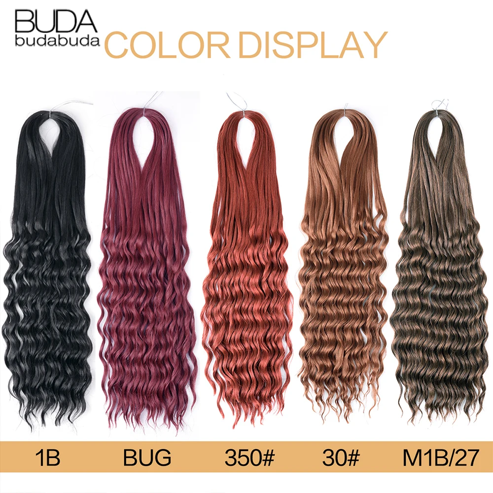 French Curl Braiding Hair Pre Stretched Deep Wavy Synthetic Hair Extensions Luna Curl hair Loose Wave Bouncy Braiding Hair