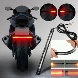 Motorcycle Dual Color LED Strip Position Tail Turn Signal Stop Brake Light Rear Side Universal Light Side Marker Warning Lamp