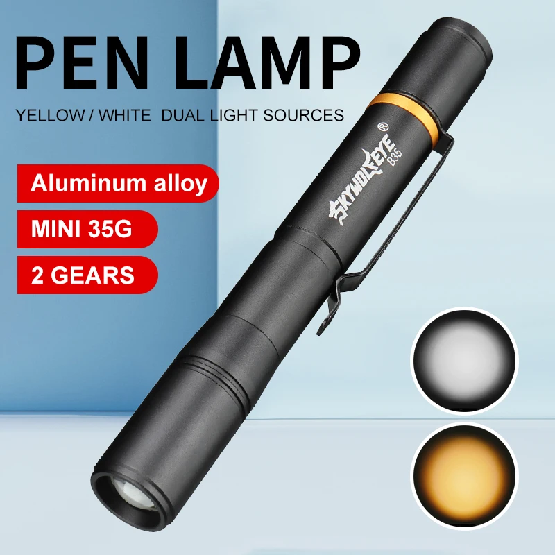 1 Pack Small Mini Flashlight AAA Ultra Bright LED Pen light Waterproof  Pocket Clip Tactical Torch Lamp (battery not include