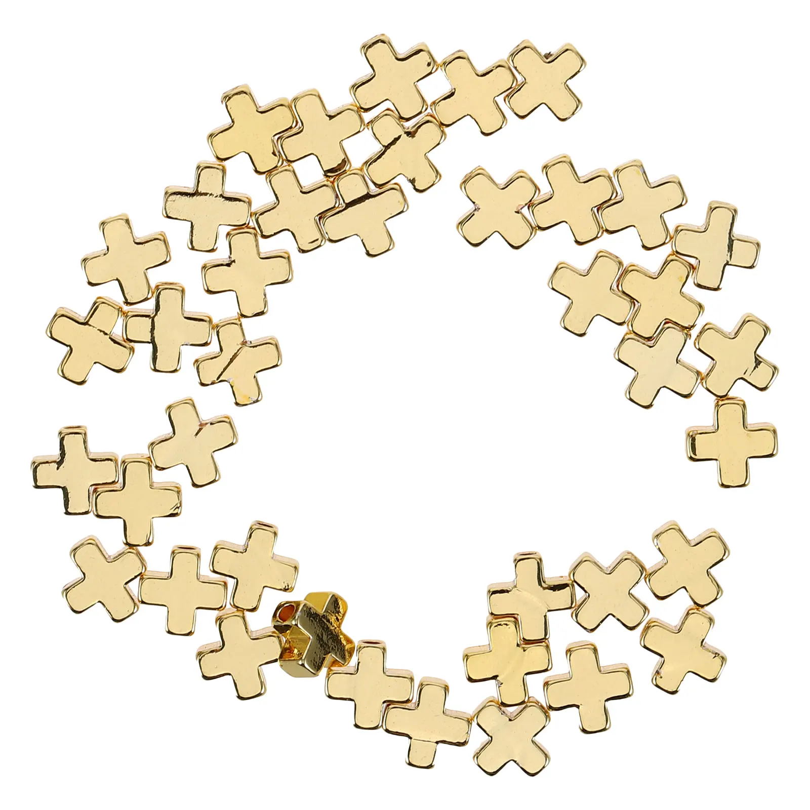 

40 Pcs Jewelry Accessories Beads Cross Beaded 18K Loose for Copper Bulk Making Charms Gold