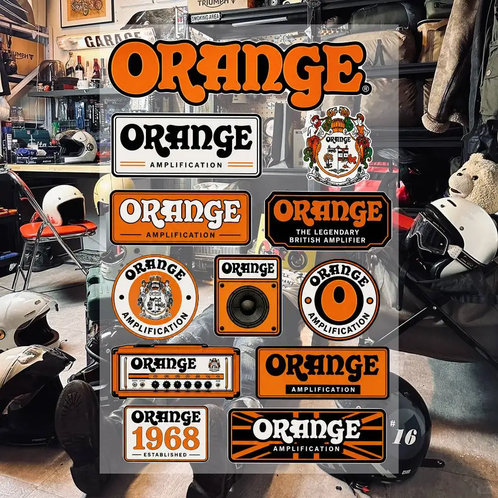 O-R-aN-ge Aesthetic Graffiti Waterproof PVC Stickers for Car Motorcycle Skateboard Helmet Notebook