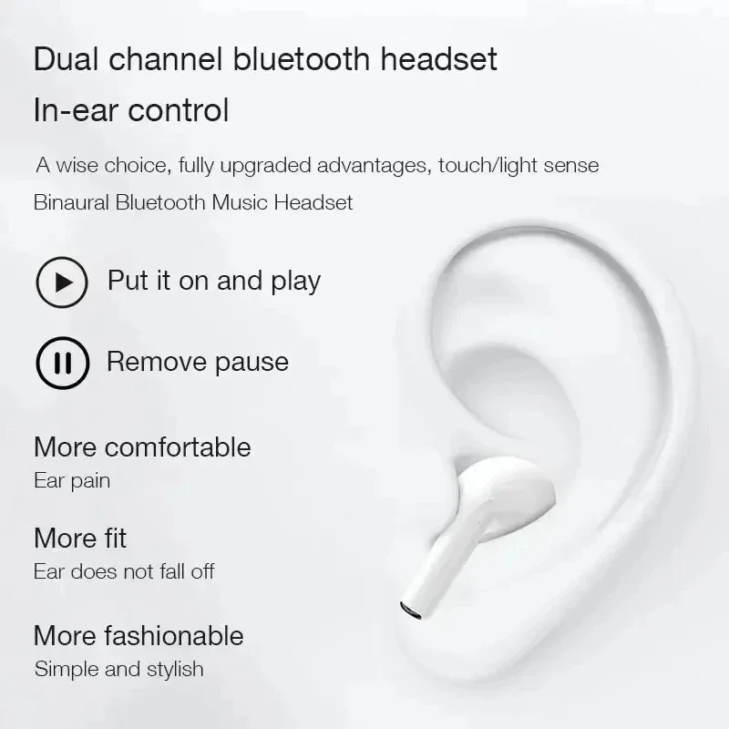 Pro4 TWS Mini Bluetooth Headphones Touch 9D Stereo Wireless Headphones with Mic In Ear High Fidelity Headphones Handsfree Headph