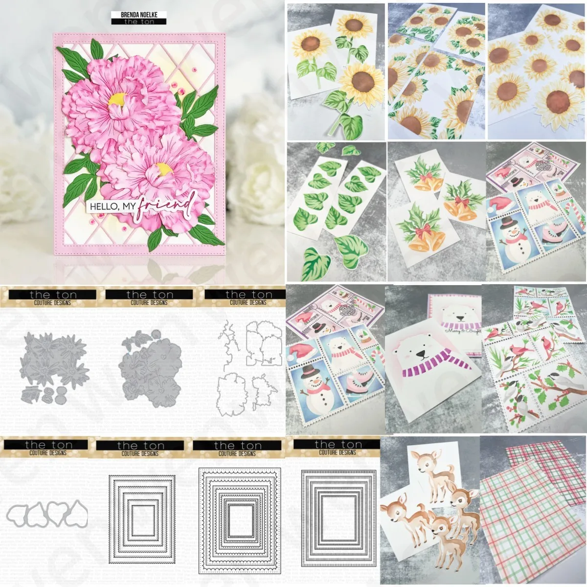 2025 Christmas Peony Bear Mini Chickadee Clear Stamps Metal Cutting Dies Stencil For DIY Scrapbook Decoration Template Supplies