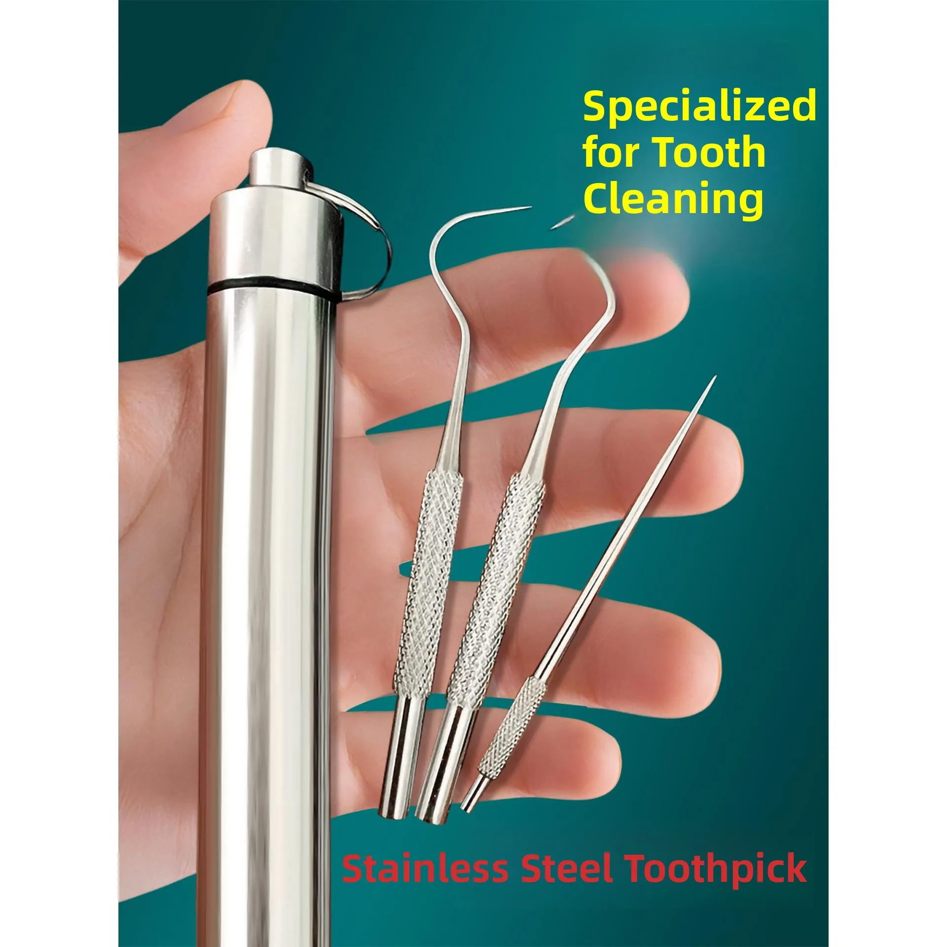 

Stainl Steel Tooti Portable Personal Hygiene Tool for Cleaning Teeth Single Piece Home Use Set Convenient Carry-On