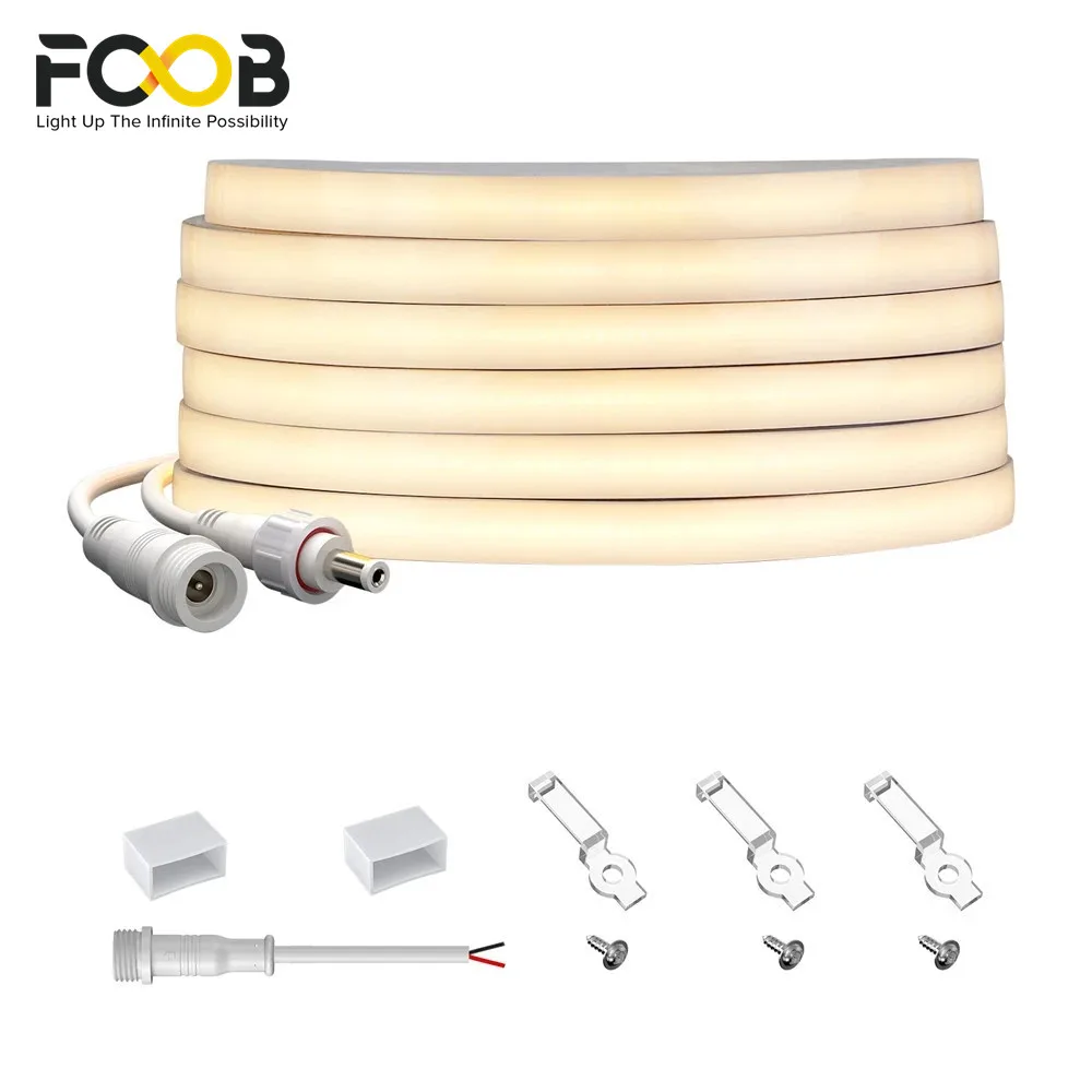 

FCOB IP68 Waterproof COB Strip LED Light 480 LEDs/M DC 24V White/Nature White/Warm Flexible Cob LED Tape for Outdoor Room Garden