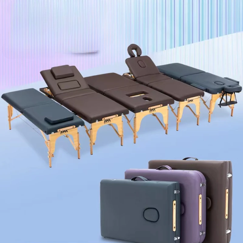 Portable Wooden Massage Bed Tattoo Examination Speciality Comfort Massage Bed Physiotherapy Lit Pliant Salon Furniture WZ50MB