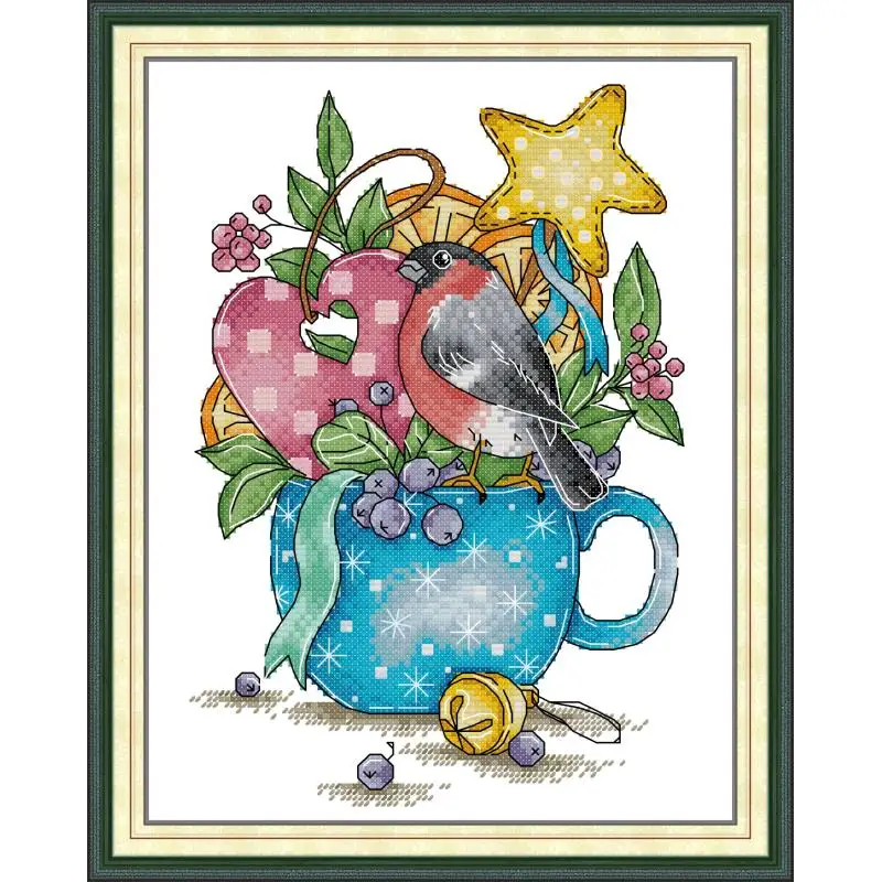 

Maydear Full Cross Stitch Kit, 11CT/14CT/16CT/9CT Aida Fabric,DMC Threads Sewing Pattern Embroidery Set-The Cup of Victory