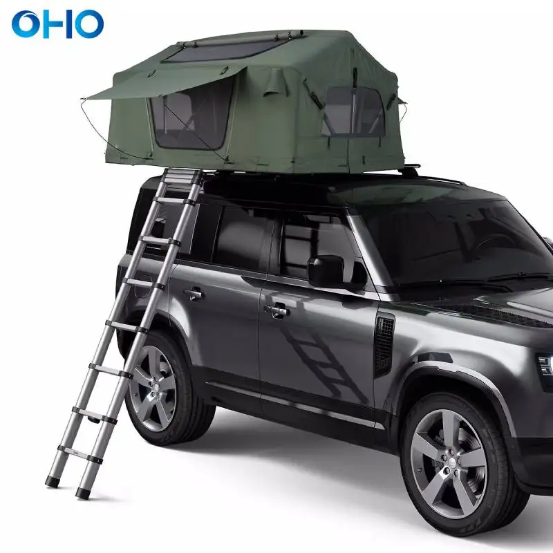 OHO New Soft Shell Agave Green Roof Top Car Tent for 2 3 4 People Outdoor Camping