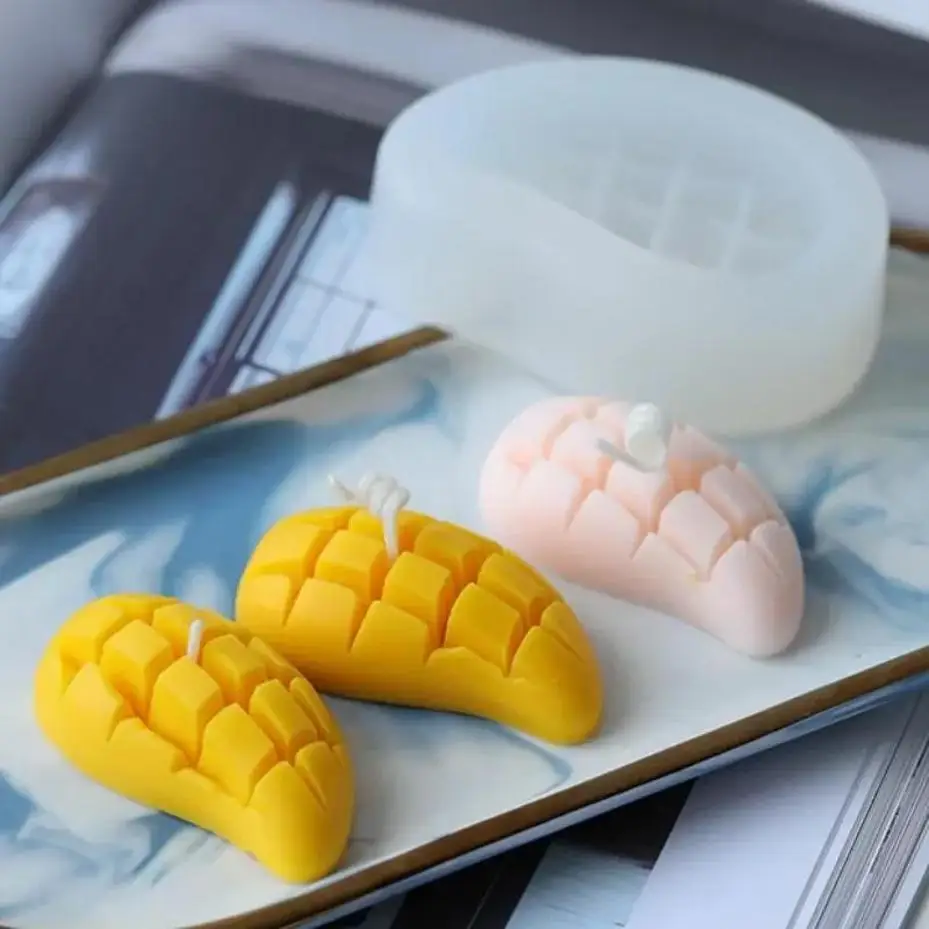 3D Mango Silicone Candle Mold Baking Cake Handmade DIY Sugar Flipping Dessert Chocolate Making Molds Kitchen Baking Accessories