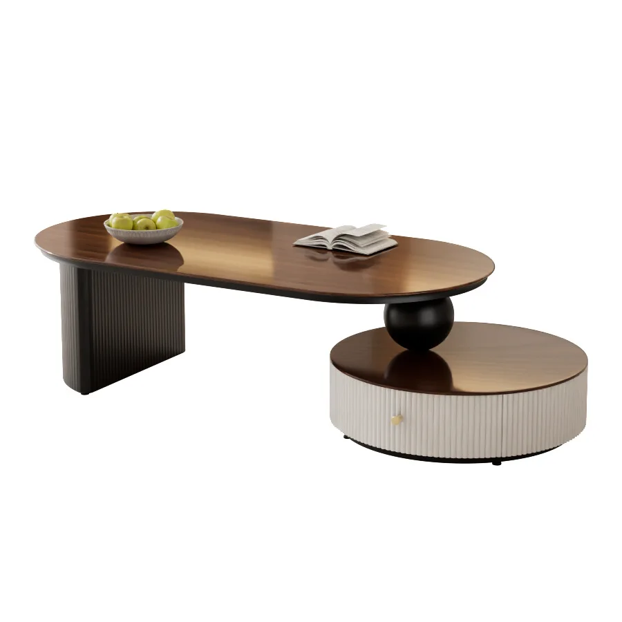 

Italian light luxury, living room coffee table, high-end tea table, household tempered glass countertop, retractable