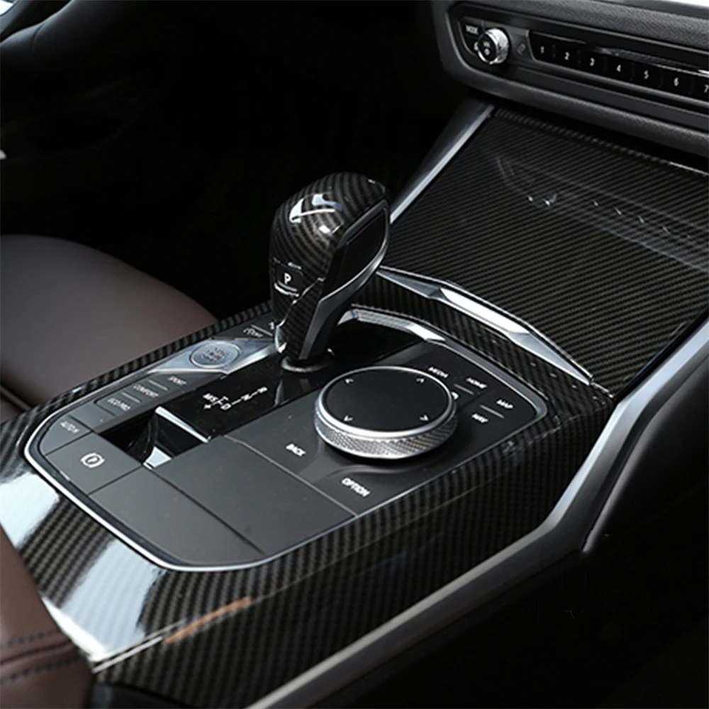 ABS 탄소 섬유 자동차 기어 패널 커버, 인테리어 키트 트림 스티커, 자동차 액세서리, BMW 3 시리즈 4 시리즈 G20 G21 G22 2020-2022