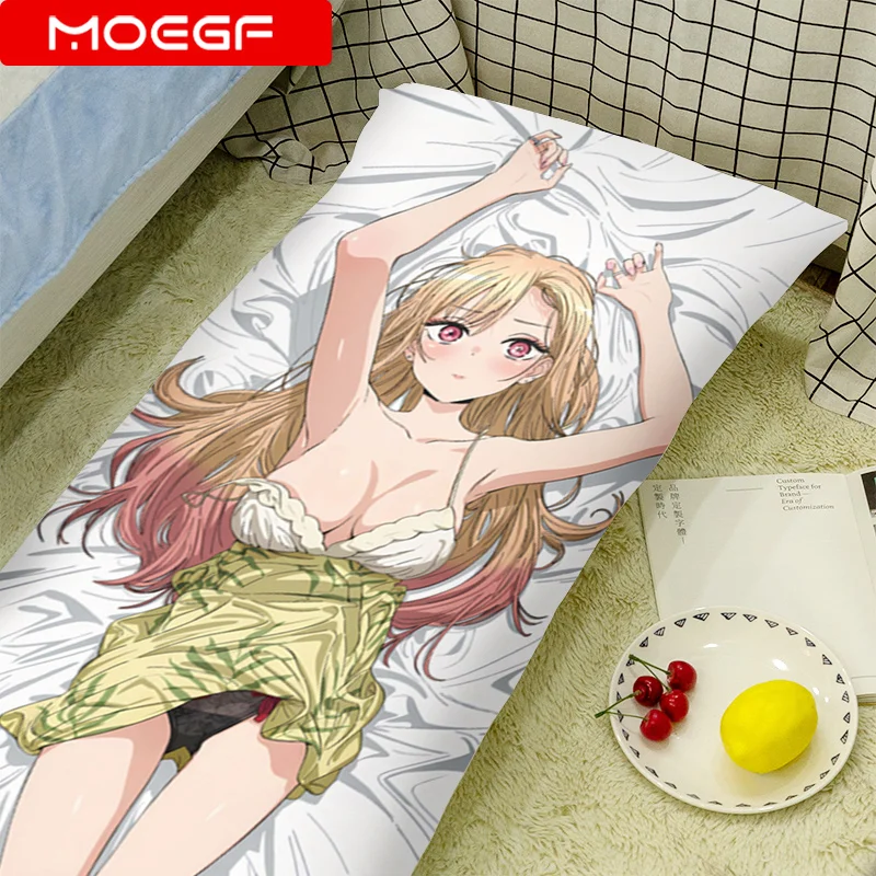 

Anime Dakimakura Bedding Body Hugging Pillow Case My Dress Up Darling Kitagawa Marin Cosplay Otaku Custom Pillowcase 150x50cm