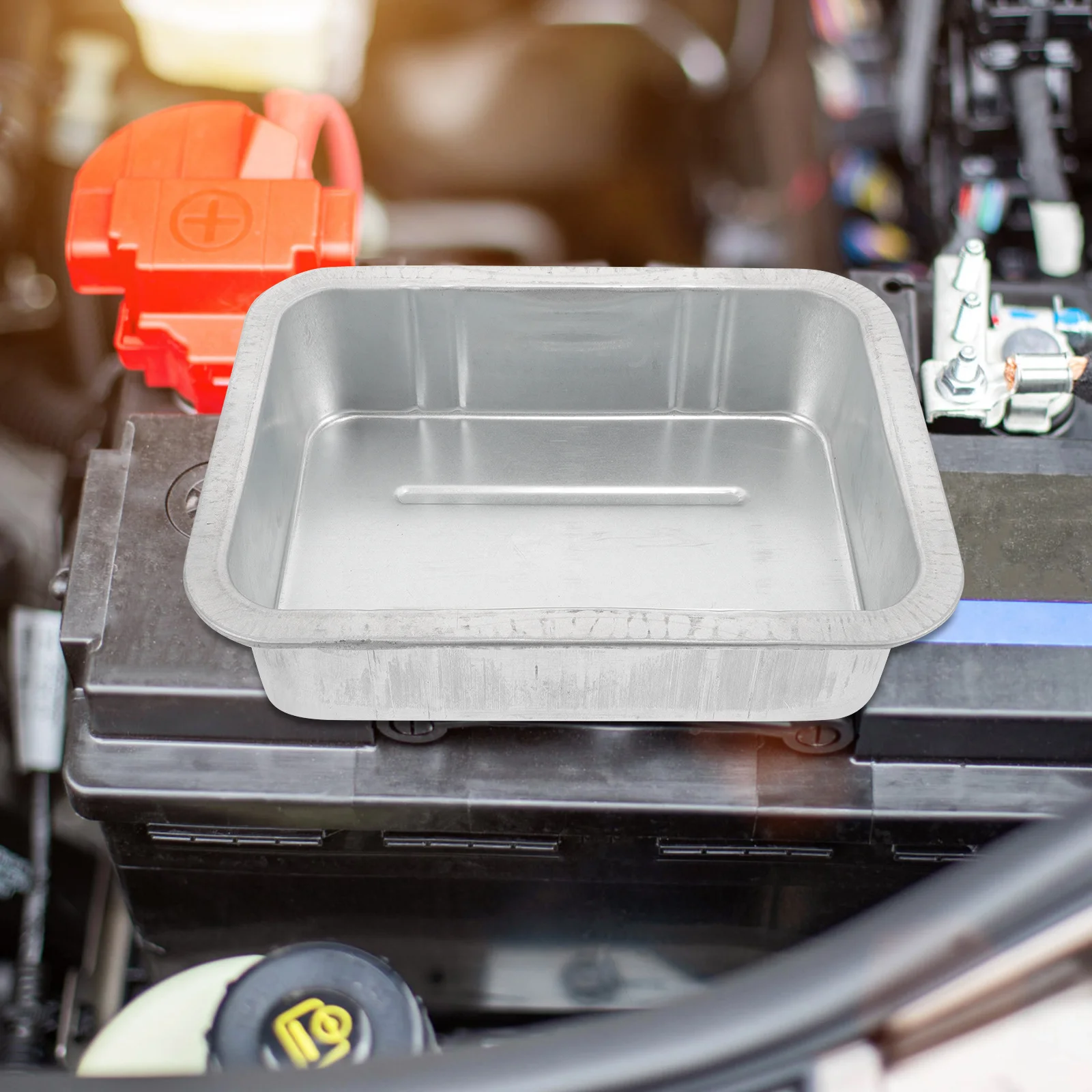 

2pcs Drain Pan Thickened Steel For Car Repair Drip Tray Automotive Maintenance Waste Oil Collector Engine Oil Catch Pan