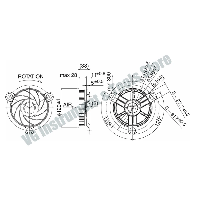 Für 12038GE-12M-YT/12038GE-12M-YU nmb DC12V 0,26A Kühlschrank-Lüfter, eingebauter Motor für effiziente und langlebige Leistung – Detail 1