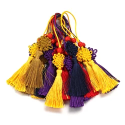6Pcs 14cm Small Chinese Knot Silk Tassel Pendant Sewing Curtain Charms Tassels DIY Crafts Gift Jewelry Making Decor Tassel