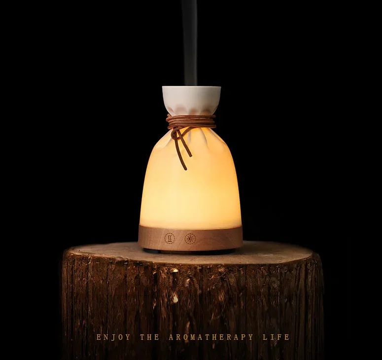 Portable Air Humidifier Mini USB Ultrasonic Aroma Essential Oil Diffuser Wood LED Night Light Electric Aromatherapy Home Decor