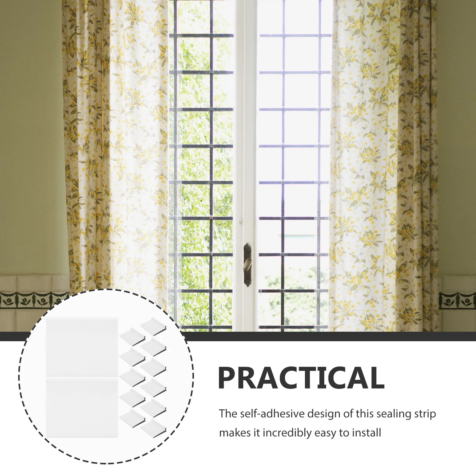 

50Pcs Door Corner Sealing Pads Self Adhesive Weather Stripping for Doors Windows Frames Leak Proof Insulation Seal Strip