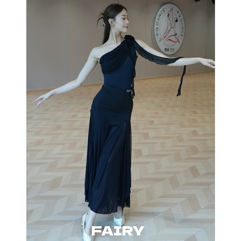 Roupas de dança de salão de verão mulheres valsa dança prática roupas desempenho vestido adulto baile clube moderno dança wear bl16690