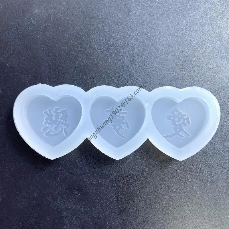 

Q6RB Resin Shaker Silicone Molds Heart DIY Craft Keychain Decorations Mold