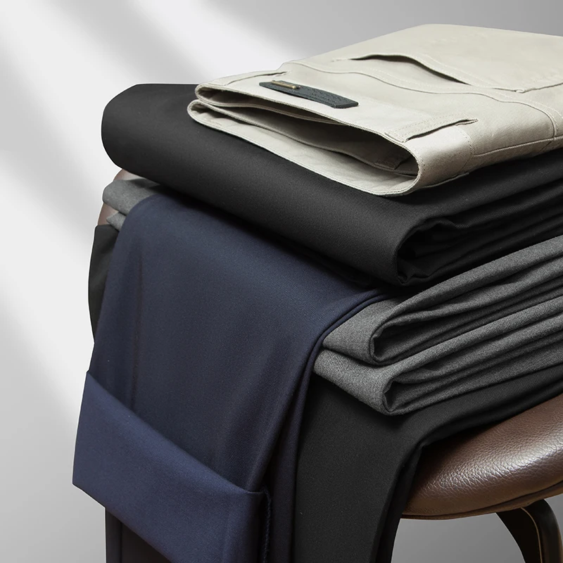 Summer Men'S New Breathable Smooth And Stylish Casual Straight Leg Pants Spring Fashion Comfortable Versatile Business Trousers