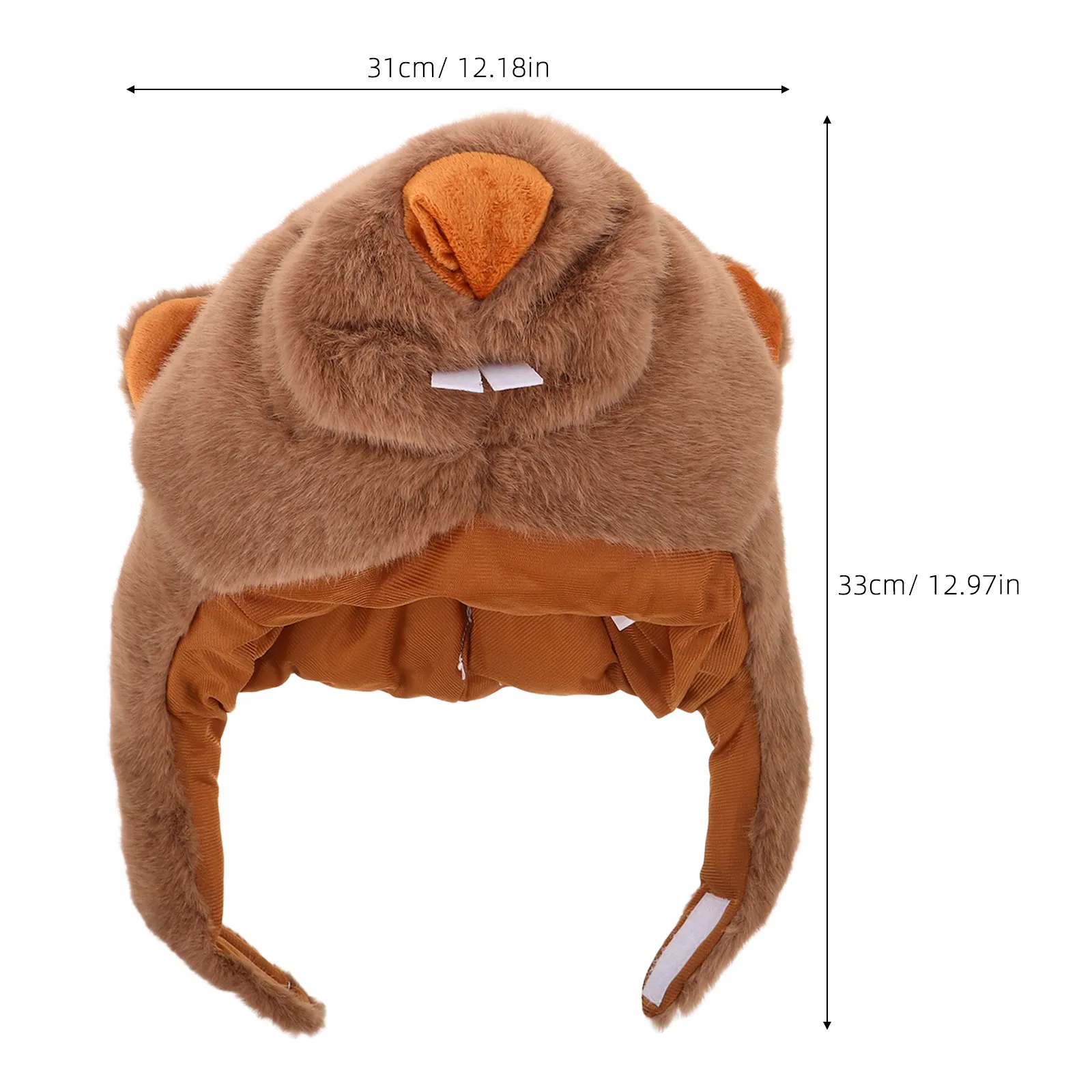 Cartoon Groundhog Hat Stuffed Animal Headwear Breathable Cosplay Costume Hat Party Photo Booth Prop Birthday Wedding Carnival