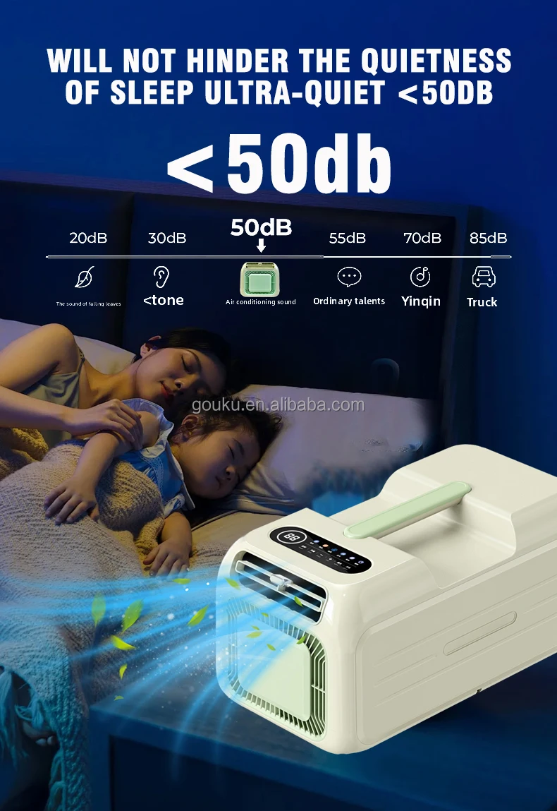 220V แบบพกพาสีขาว Vented เครื่องปรับอากาศแบบพกพา EU มาตรฐาน Air Cooler รถ Camping เครื่องปรับอากาศเงียบ 110V สําหรับ Home